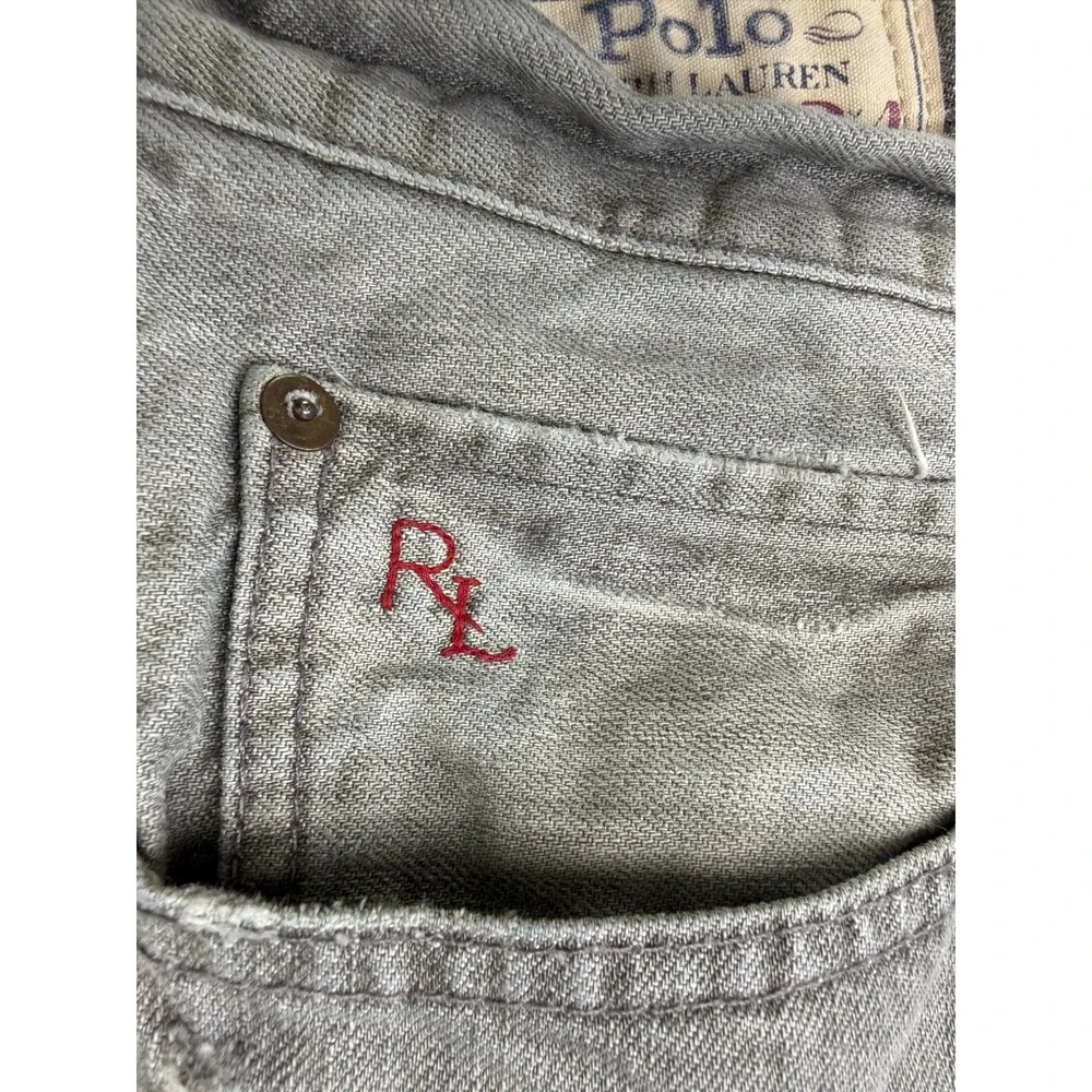 Polo Ralph Lauren Hampton Straight Gray Jeans Mens 44x34 Vintage Y2K Grunge